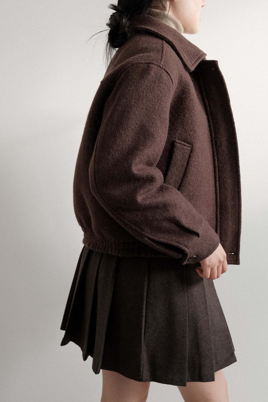 Padded Espresso Wool Jacket