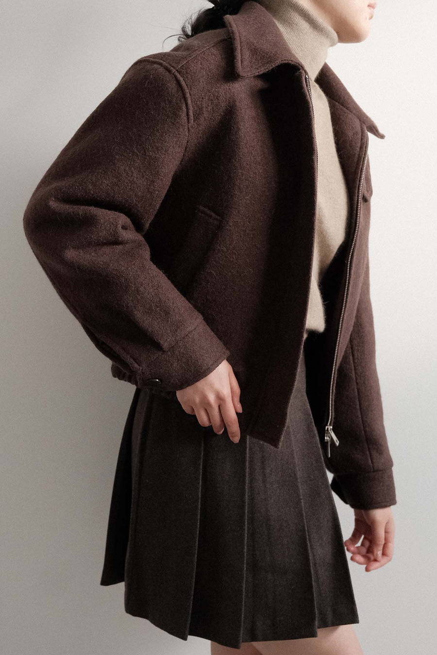 Padded Espresso Wool Jacket