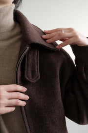 Padded Espresso Wool Jacket