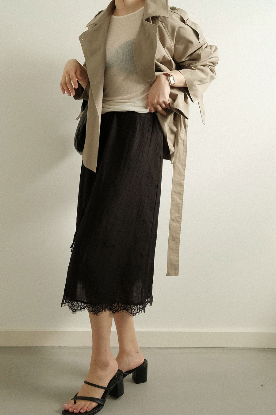 Textured Satin Skirt