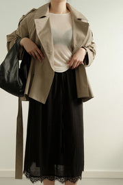 Textured Satin Skirt