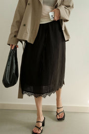 Textured Satin Skirt