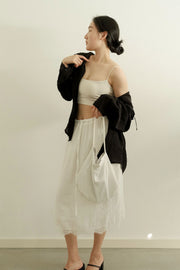 Textured Satin Skirt