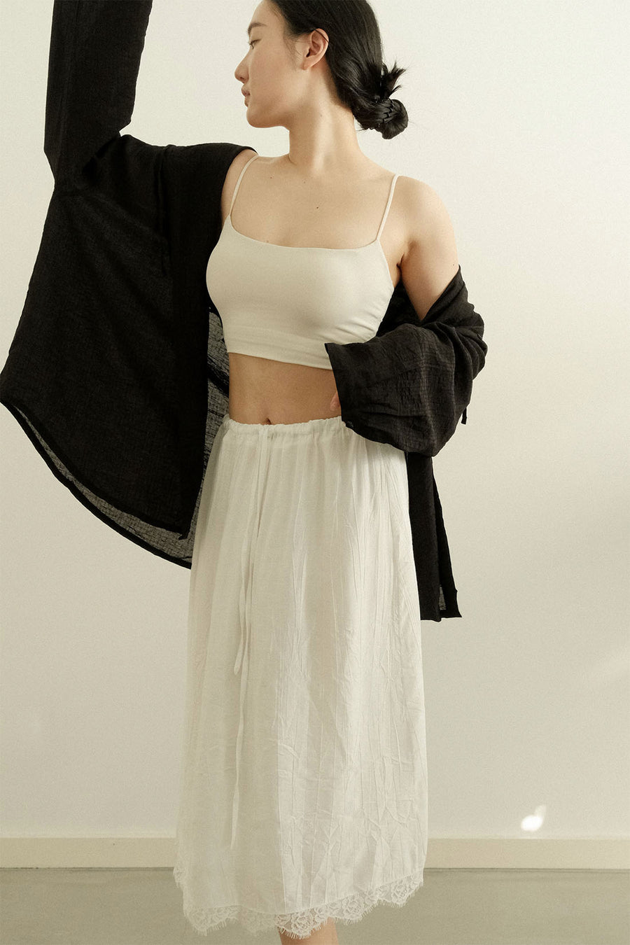 Textured Satin Skirt