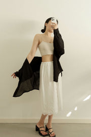 Textured Satin Skirt
