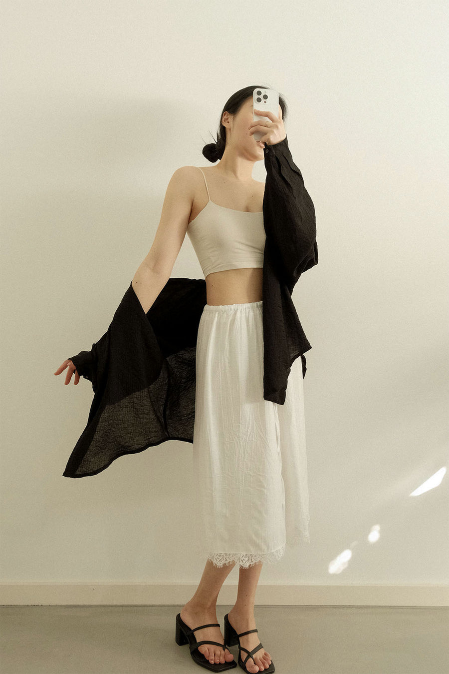 Textured Satin Skirt