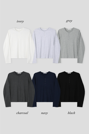 Heigle Waffle Button Top (PREORDER)