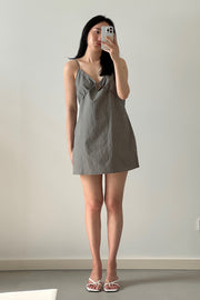 Waffle Seersucker Tie-Front Dress