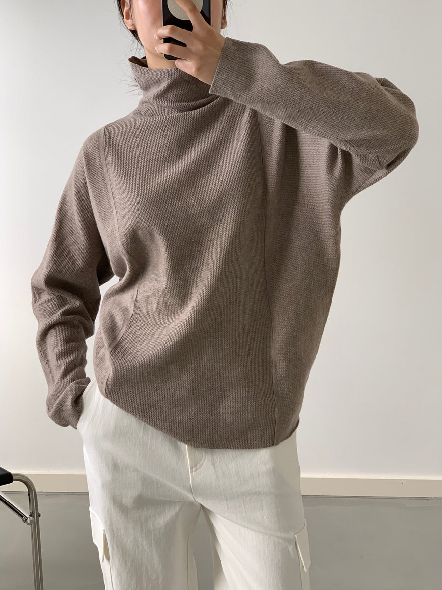by DOE - Mock-Neck Woven Knit Sweater