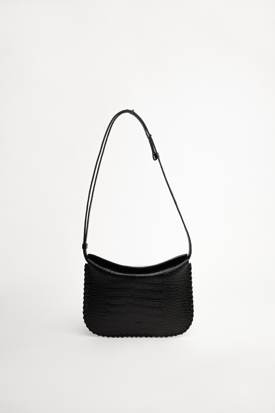 LÉMÉLS - FLAT SQUARE HOBO (BLACK CROCO)