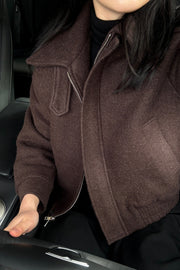 Padded Espresso Wool Jacket