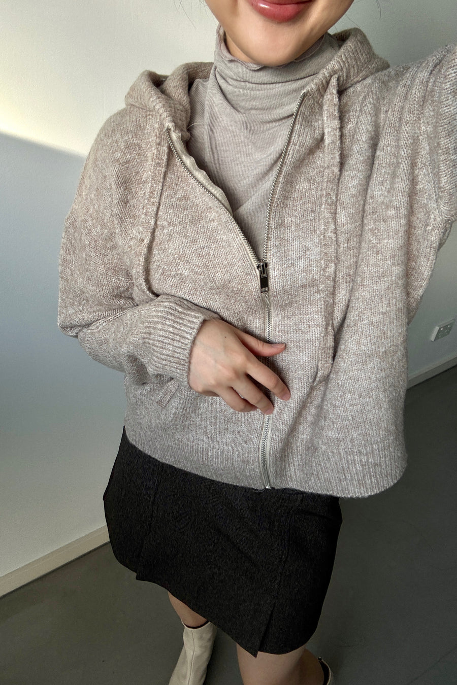 Wool Alpaca Hooded Jacket