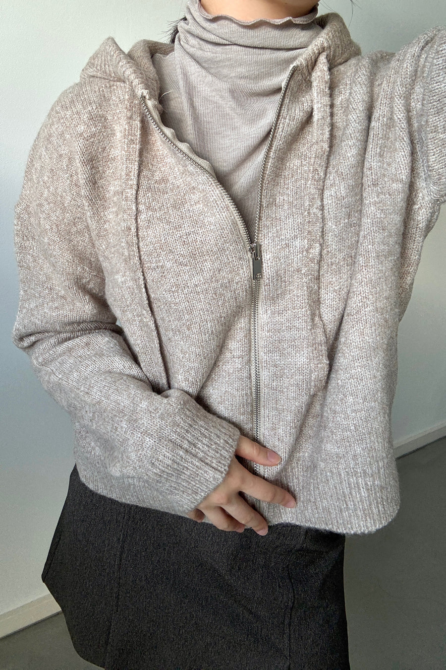 Wool Alpaca Hooded Jacket