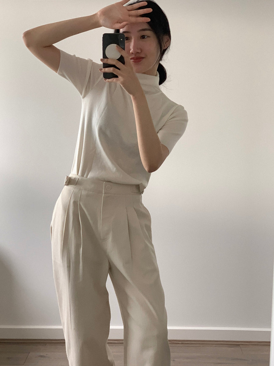 Merino Wool Half Sleeves Turtleneck