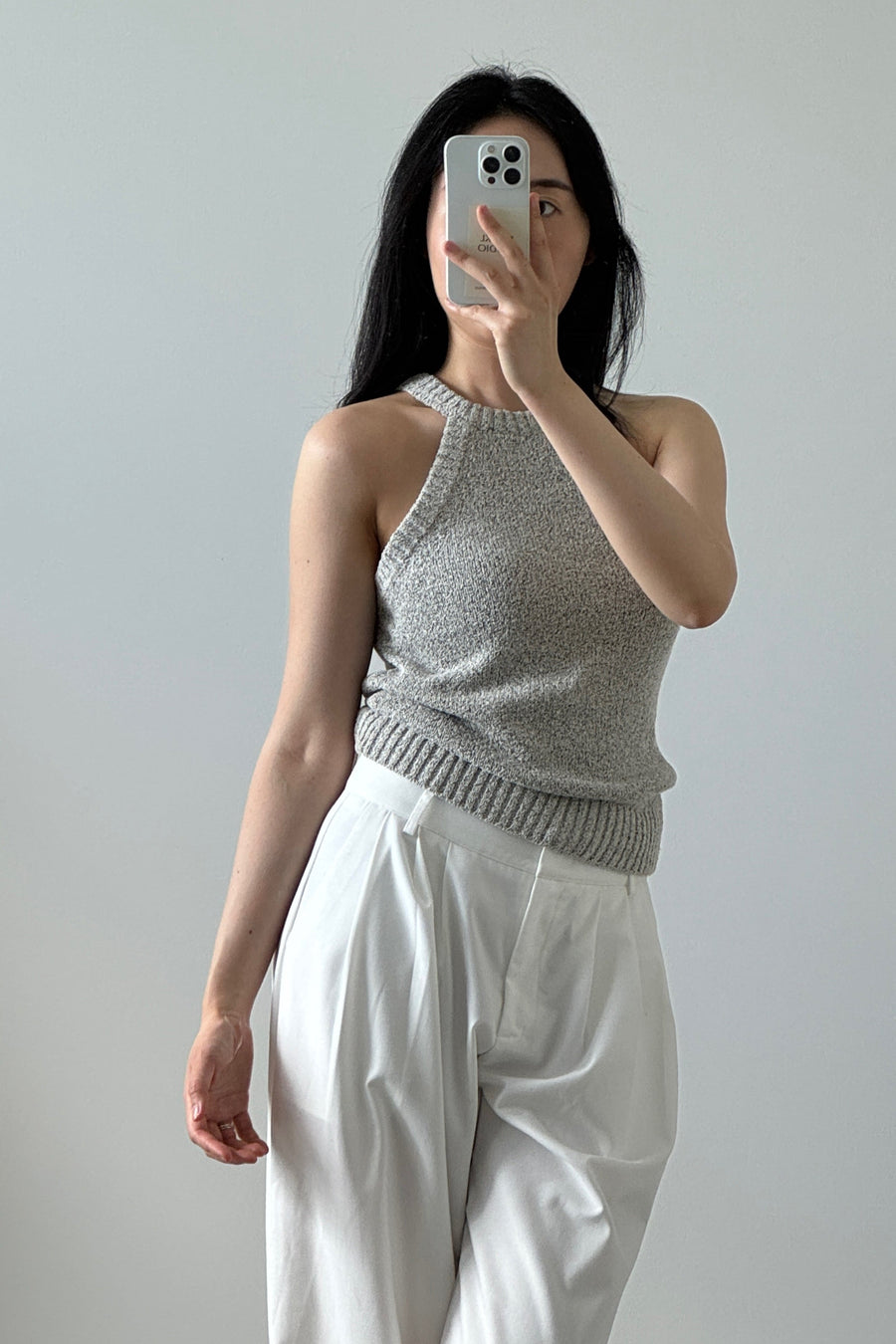 Pebble Bouclé Halter Top