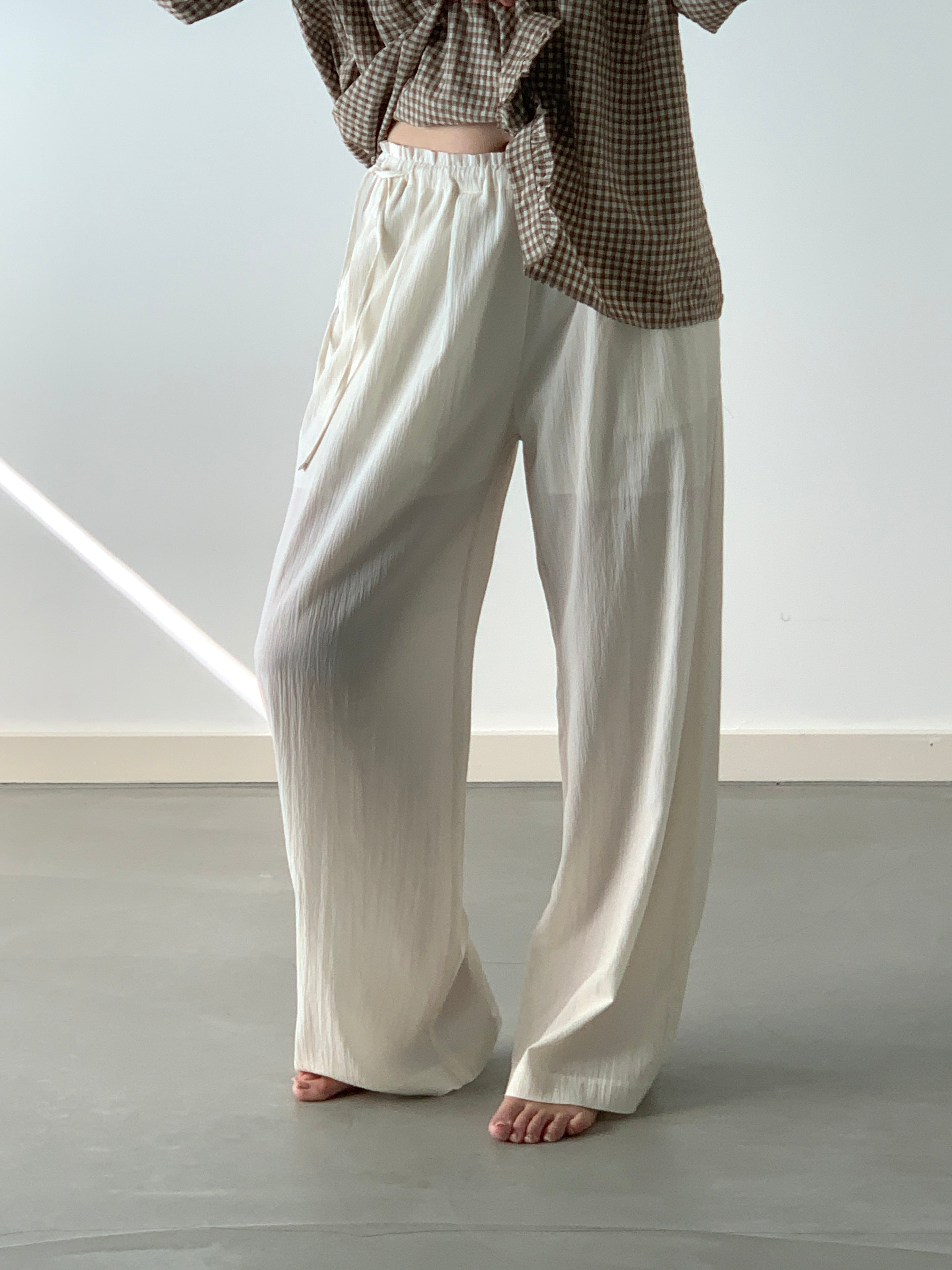 Crinkle Side Strap Pants