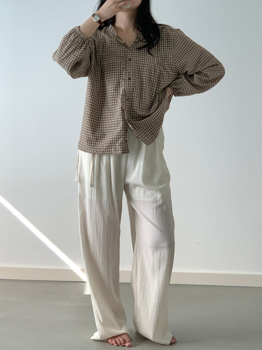 Crinkle Side Strap Pants
