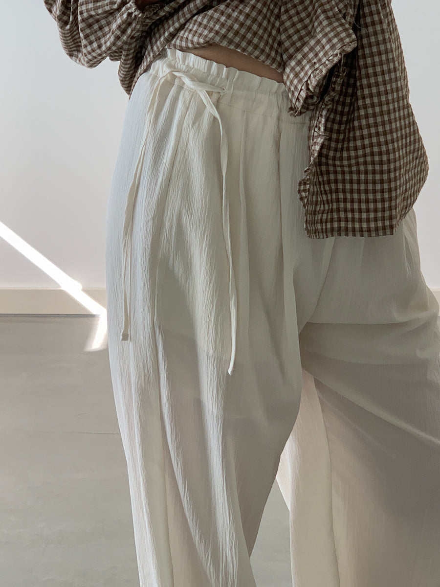 Crinkle Side Strap Pants