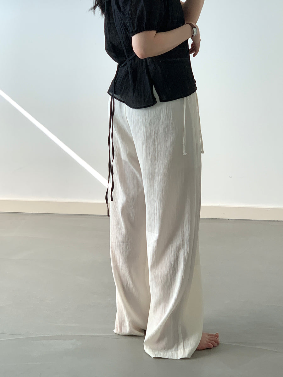 Crinkle Side Strap Pants