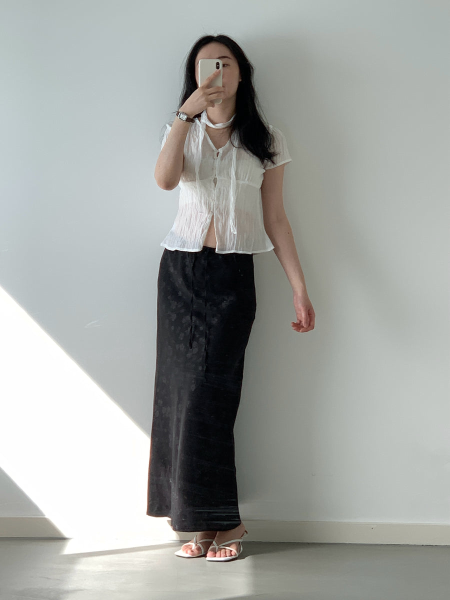 Crinkle Tie Blouse