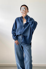 by DOE - Soft Denim Arc-Sleeve Washed Shirt (3rd preorder)
