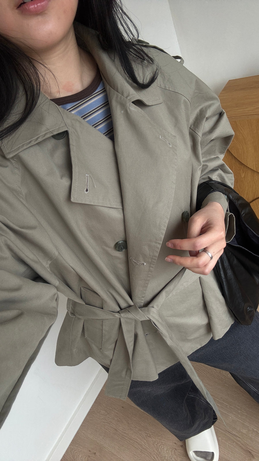 Short Khaki Trench