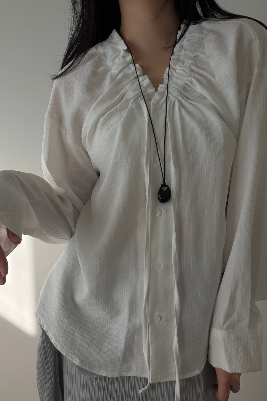 Marvel Ruffle Tie Blouse