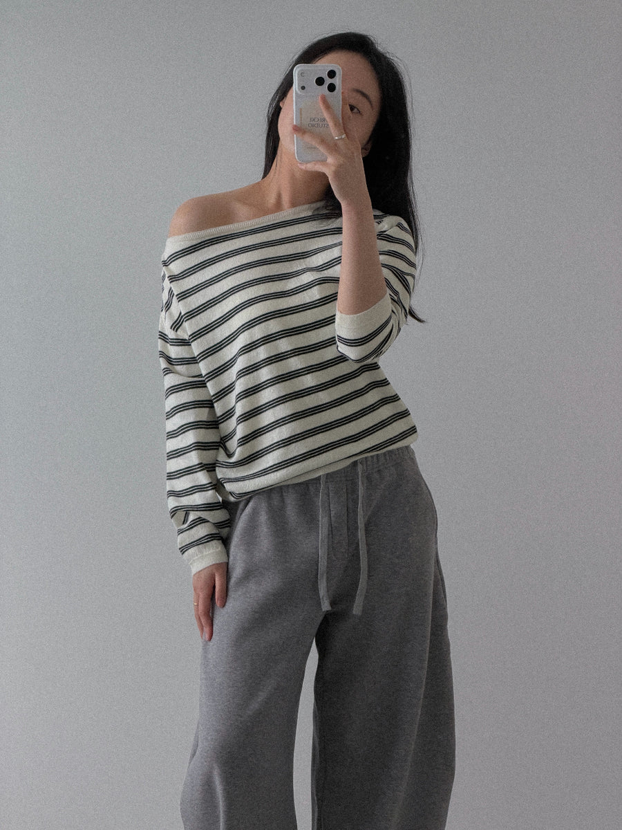 Noa Boat Neck Stripe Knit