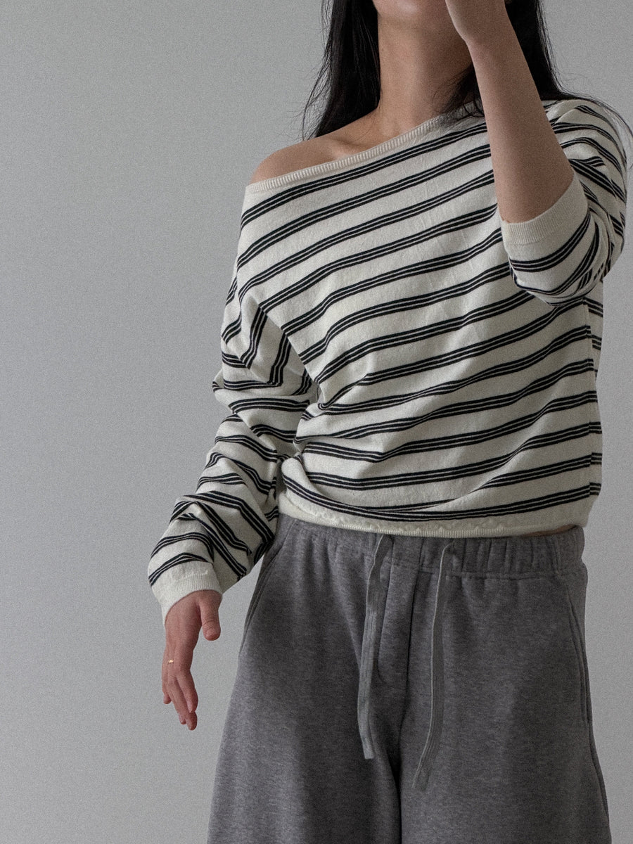 Noa Boat Neck Stripe Knit