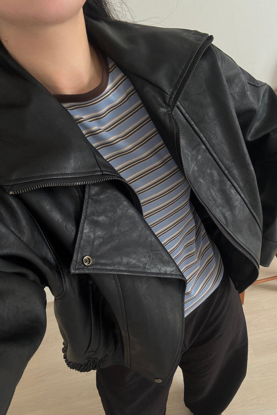 Collar Leather Jacket