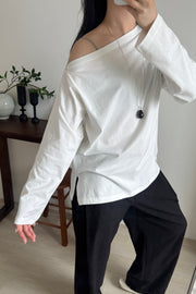 Cloud Off Shoulder Long Tee