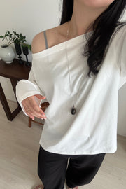 Cloud Off Shoulder Long Tee
