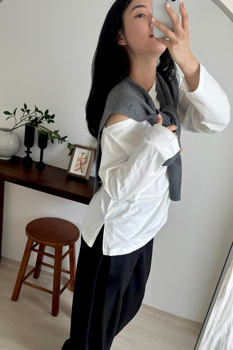 Cloud Off Shoulder Long Tee