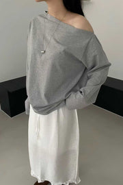 Cloud Off Shoulder Long Tee