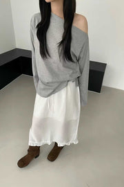 Cloud Off Shoulder Long Tee