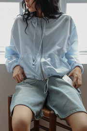 Striped Seersucker Windbreaker