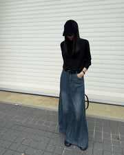 by DOE - Stonewashed Denim Maxi Skirt