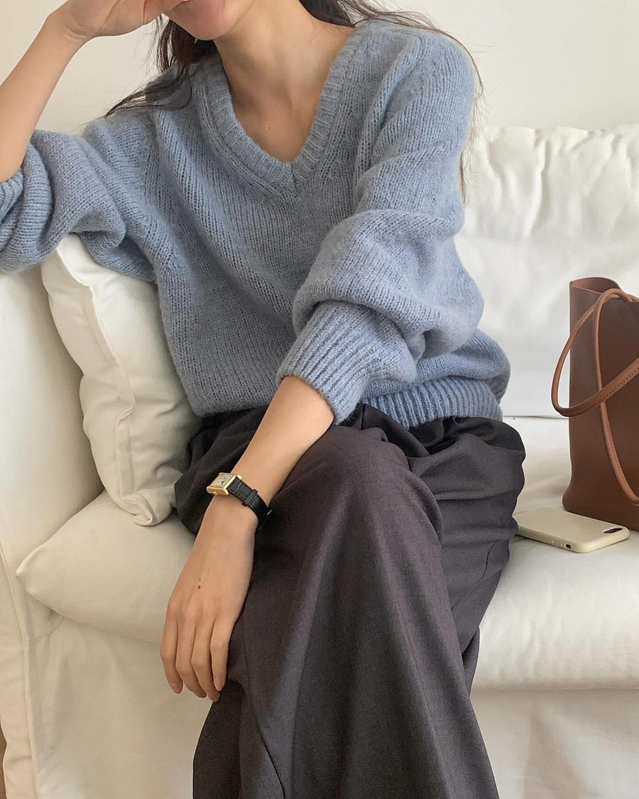 Cloud Alpaca Wool V-Neck Knit