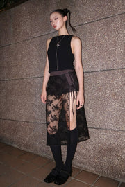 by DOE - Lace Embroidery Wrap Skirt (PREORDER)