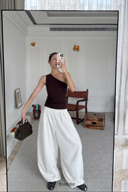 by DOE - One Shoulder Stretchy Bra Tank (PREORDER)