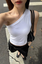 by DOE - One Shoulder Stretchy Bra Tank (PREORDER)