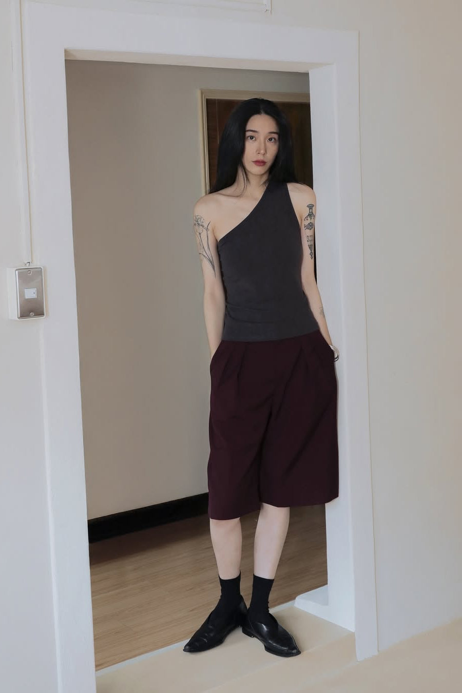 by DOE - One Shoulder Stretchy Bra Tank (PREORDER)