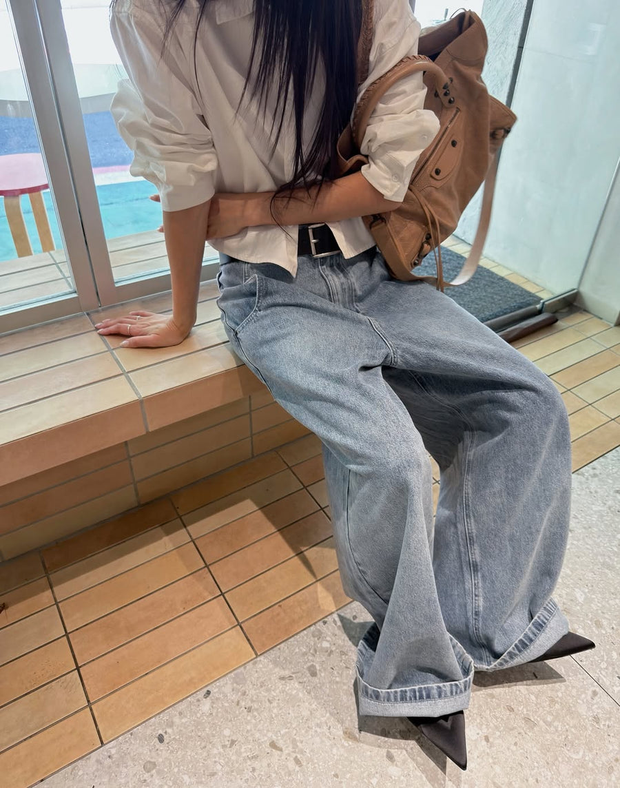 by DOE - Low-Rise Wide-Leg Denim Jeans