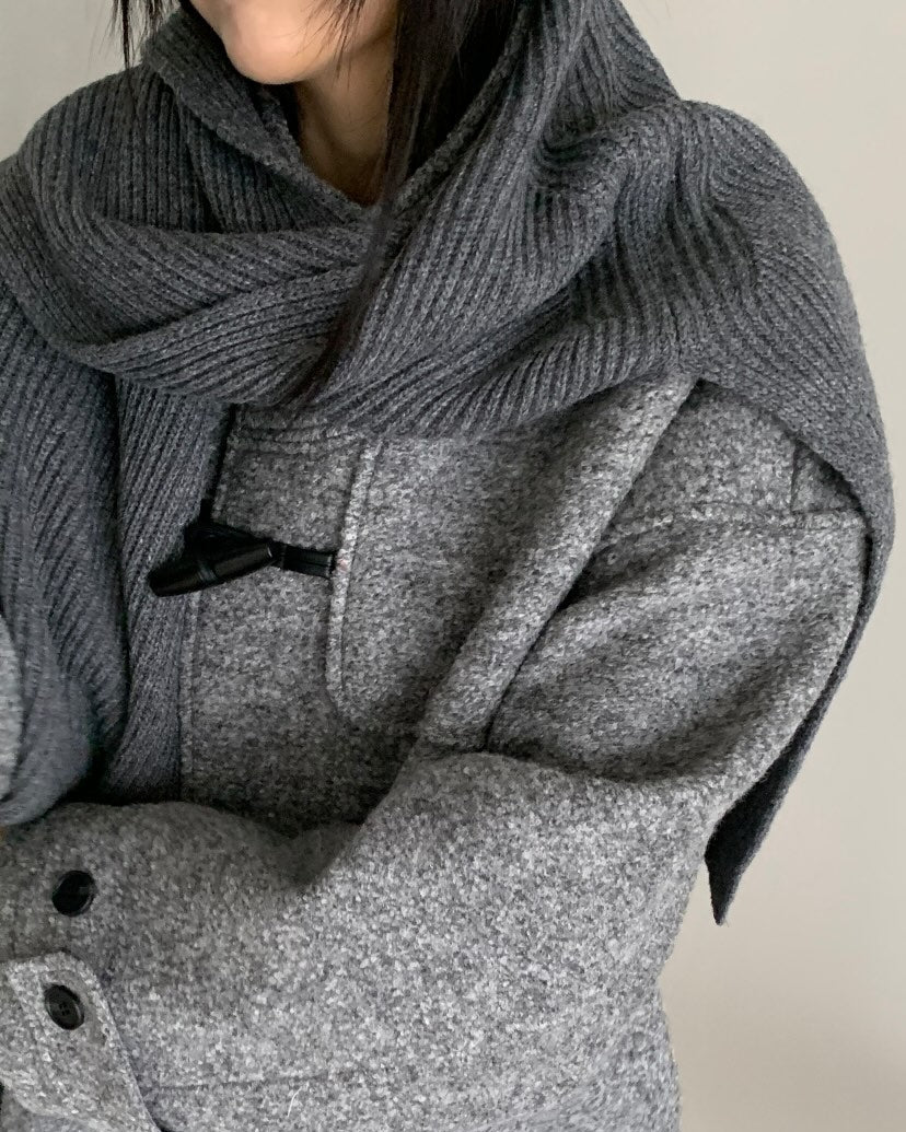 Thea Ribbed Shoulder Scarf (PREORDER)