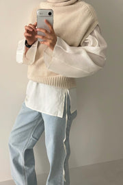 Fox Wool Turtleneck Vest