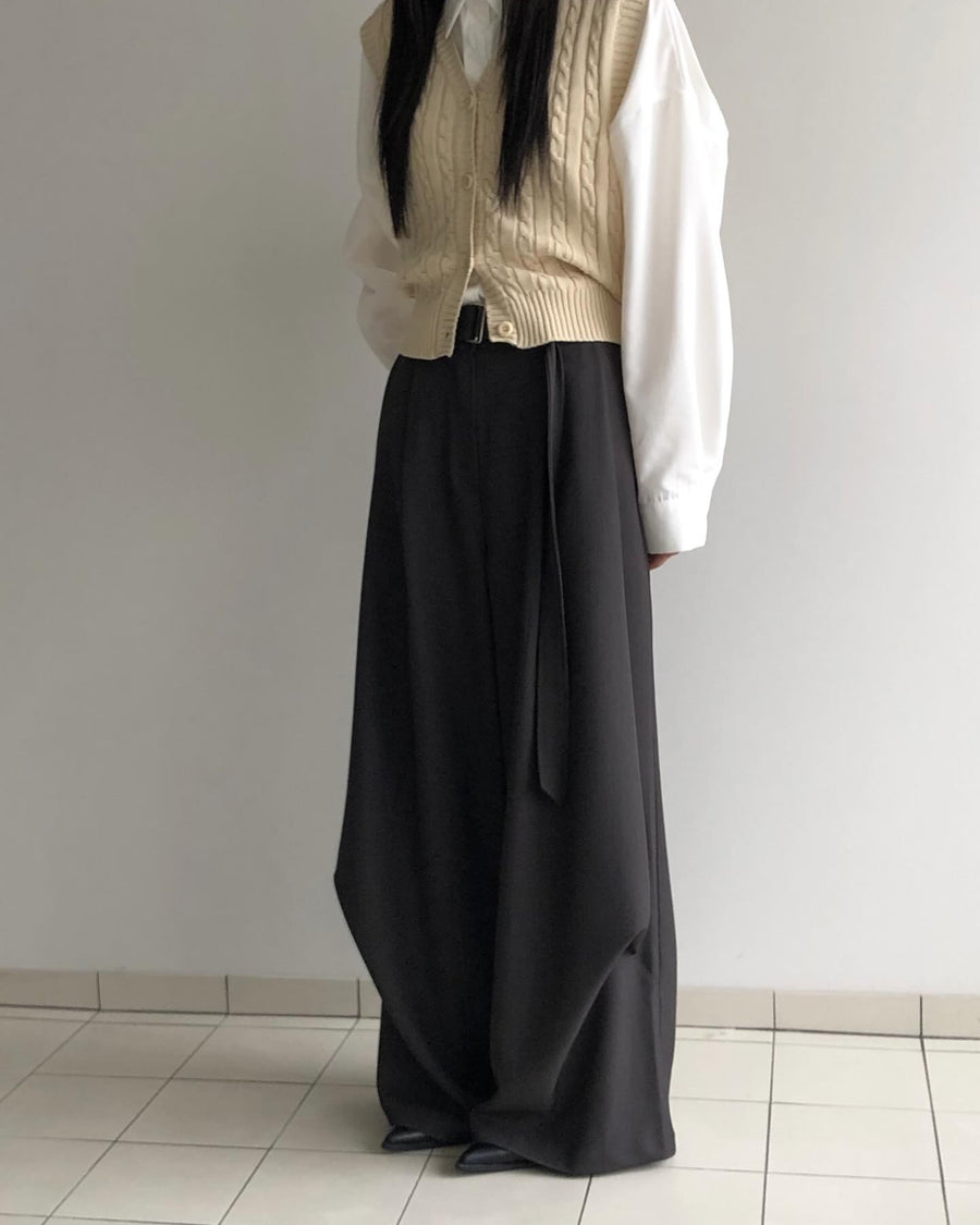 Belted Drape Slacks