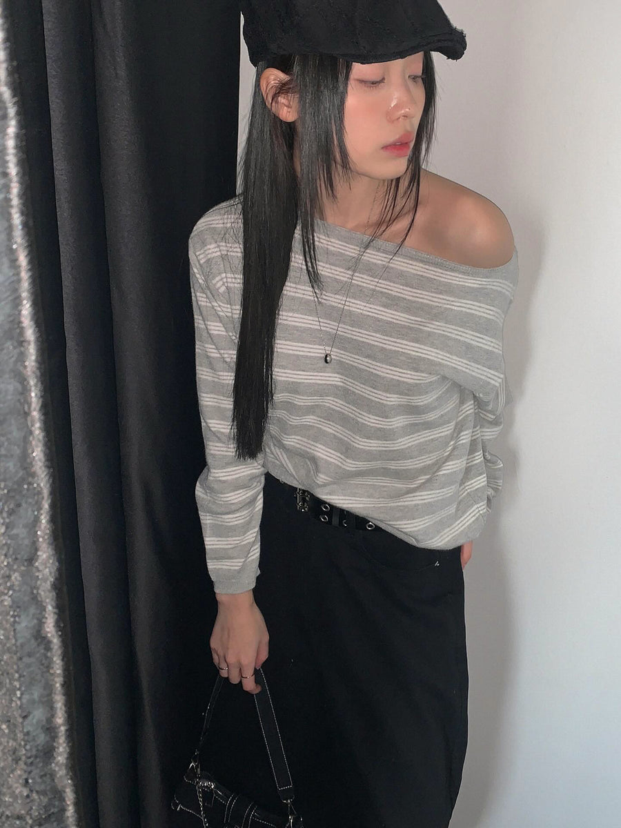 Noa Boat Neck Stripe Knit