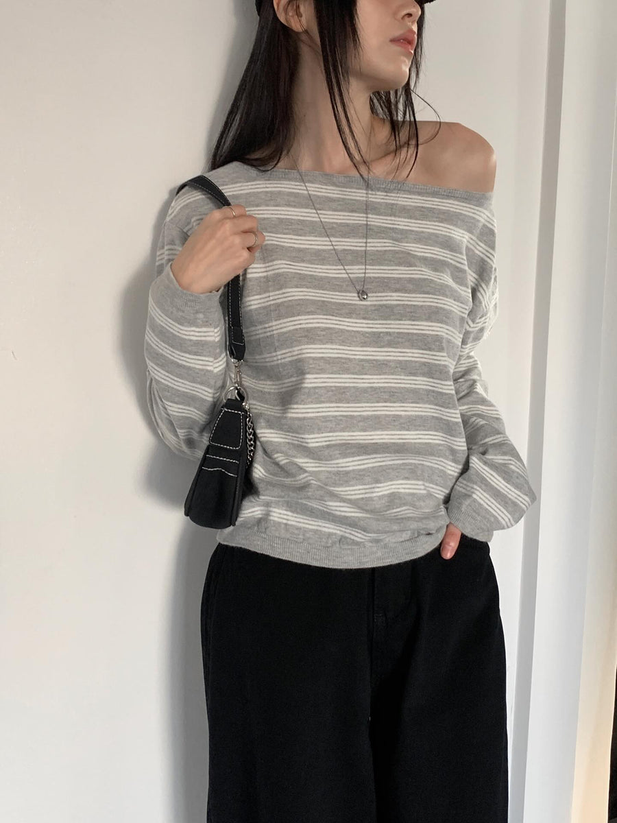 Noa Boat Neck Stripe Knit