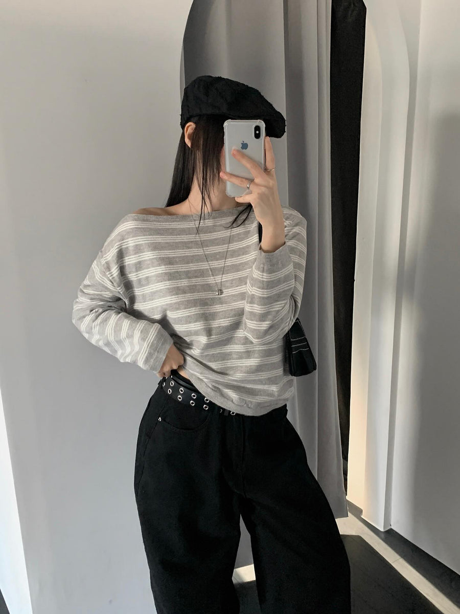 Noa Boat Neck Stripe Knit