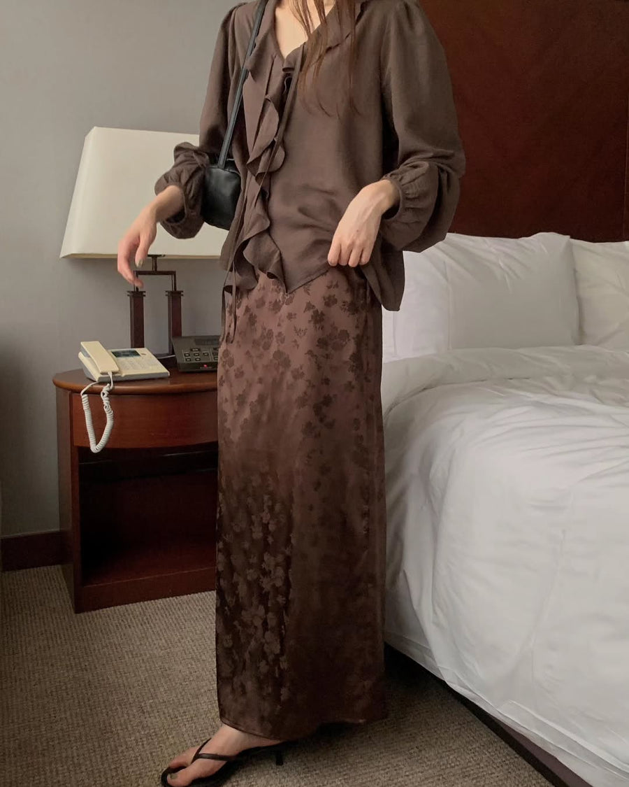 Floral Brown Skirt